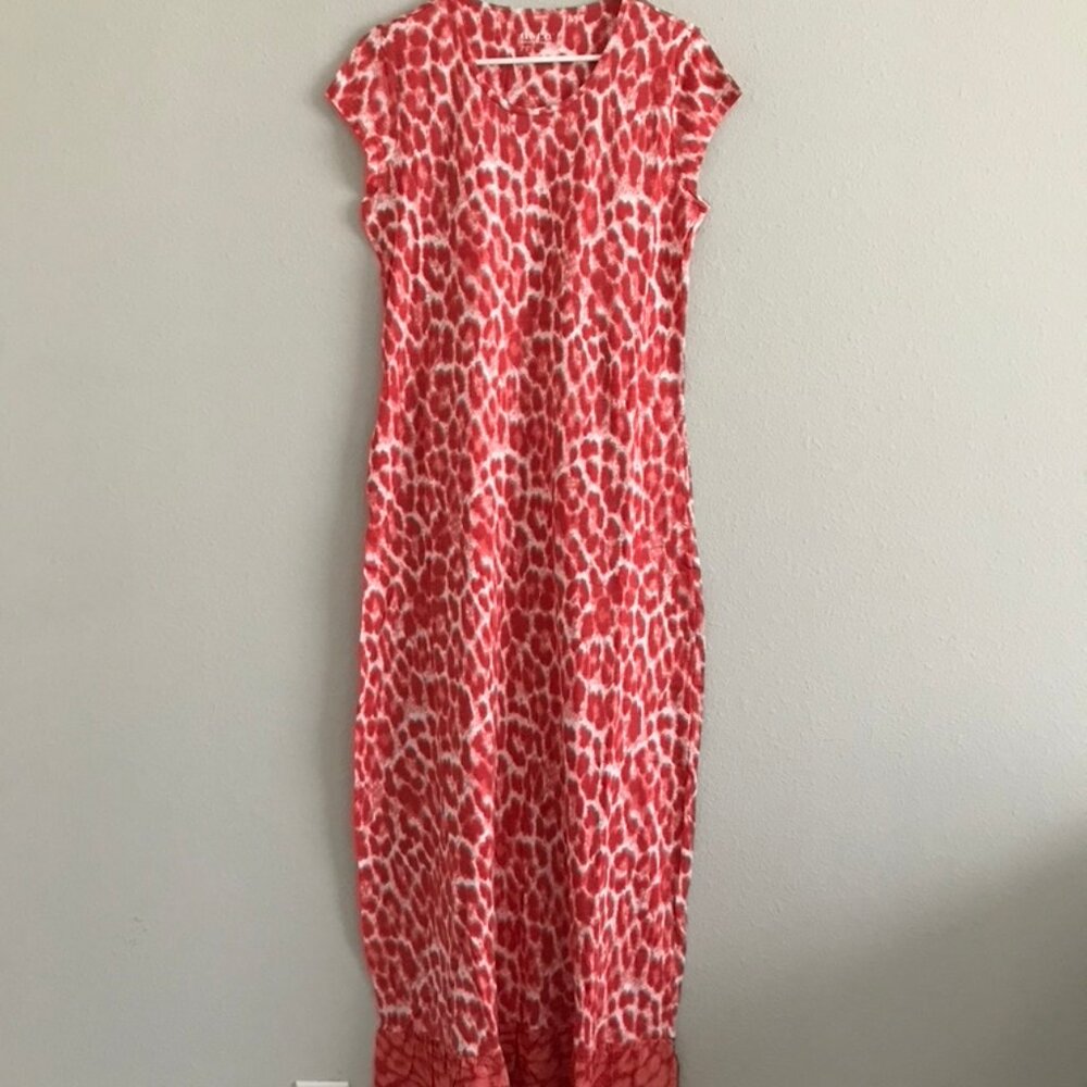 Denim & Co. Slub Jersey Maxi Dress Pockets - Papaya (Sz XSmall Tall) a654647
